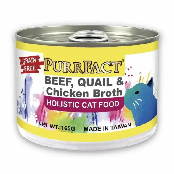 【PURRFACT波菲特】 牛肉鵪鶉貓用主食罐165 g(12罐組)