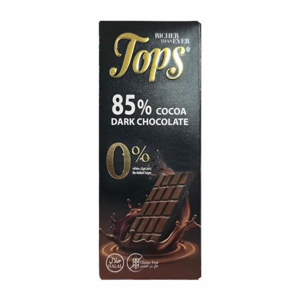 TOPS 85%無加糖醇黑巧克力50g
