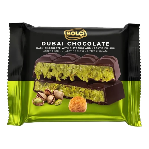BOLCI開心果卡達耶夫夾心黑巧克力100g